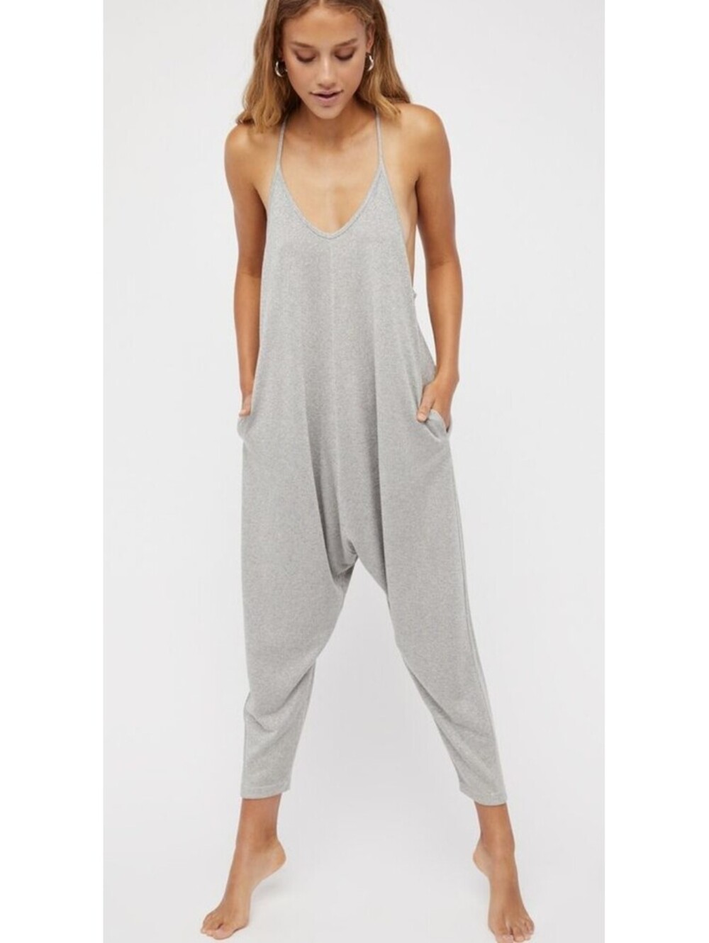 Free People Movement Romper Why Not Shine Hotshot Romper M Color Grey Metallic